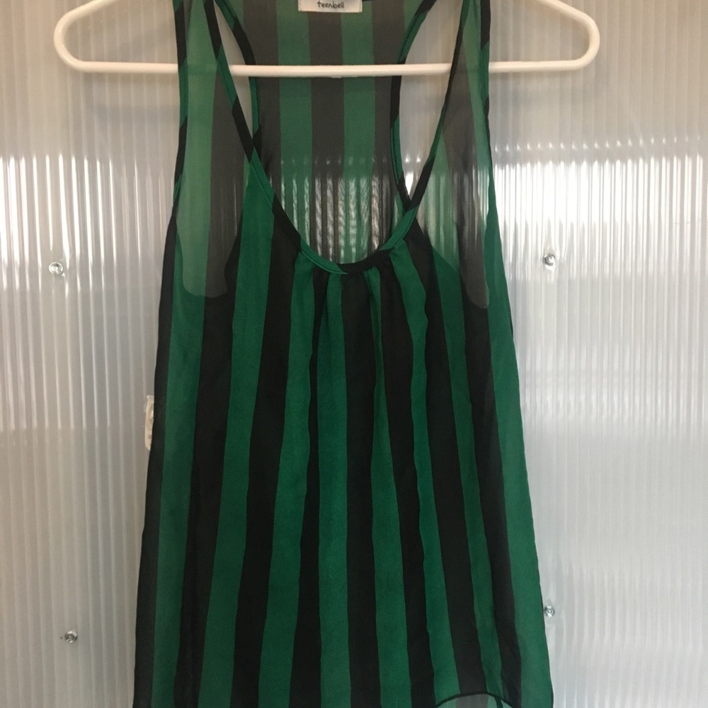 Black and Green Tank Top